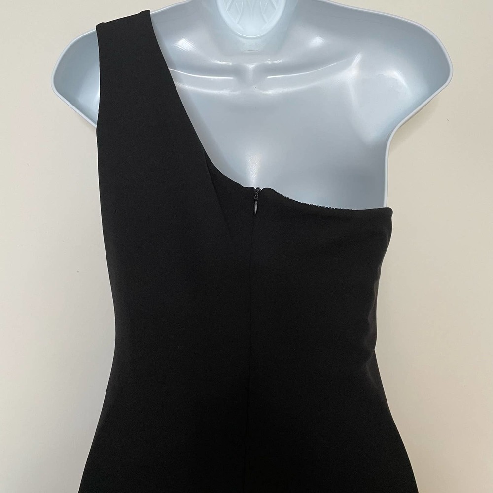 Nookie‎ One Shoulder Maxi Gown Black XL Stretch Side Slit Guest Formal Wedding - Picture 4 of 9